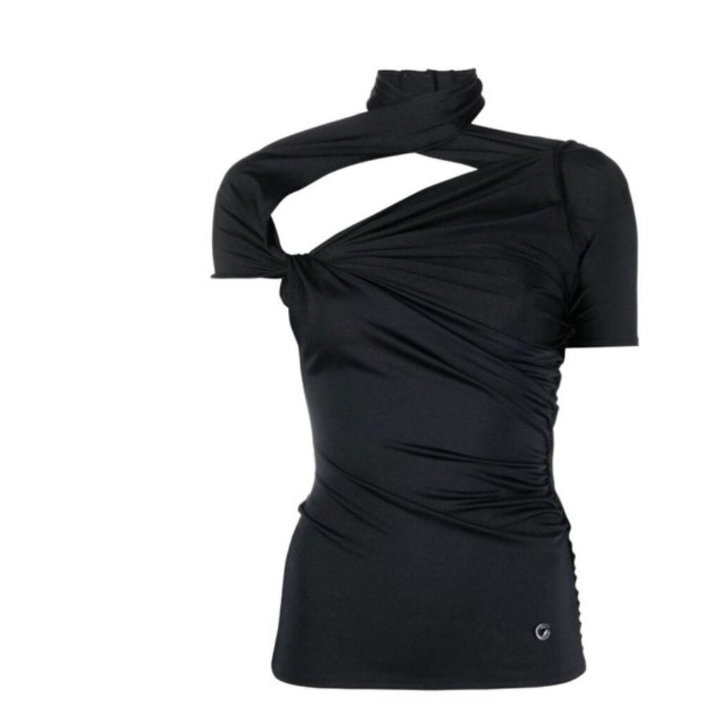 Coperni asymmetric, draped top, BNWT, XL, Black